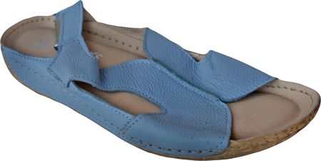 Skórzane sandały niebieskie obcas 4 cm nr 37