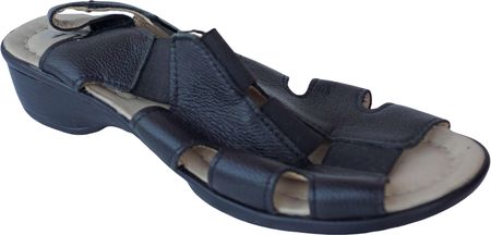 Skórzane sandały czarne obcas 3 cm nr 38