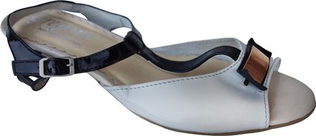 Skórzane sandały białe obcas 4,5 cm nr 38