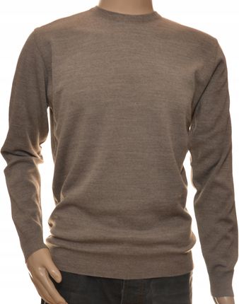 Sweter męski brązowy z wełny wełniany M