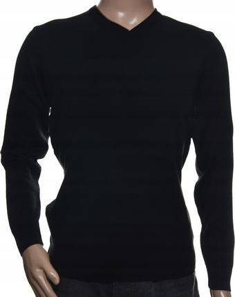 Sweter męski gładki wełniany w szpic z wełny L