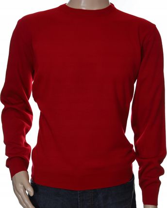 Sweter męski klasyczny gładki wełniany z wełny L