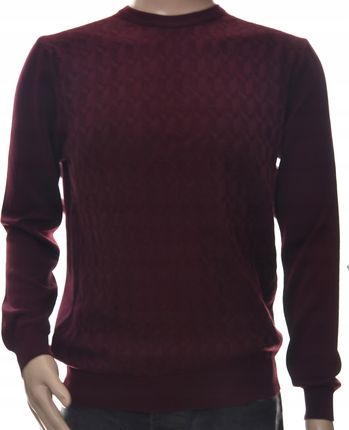 Sweter sweterek męski okrągły pod szyją XL bordo