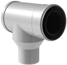 Zdjęcie Termet Trójnik Biały PP/Stal Z Rewizją 87° Ø60/Ø100Mm Z Rozszerzeniem Na Ø80/Ø125 T 9000 04 01 16 - Wiślica