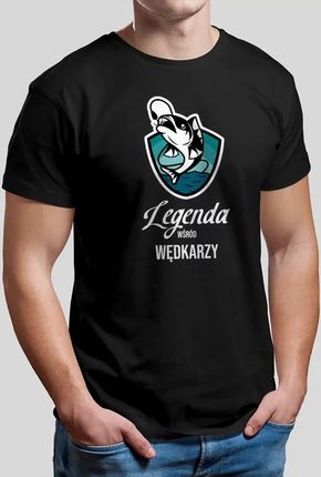 Legenda wśród wędkarzy - męska koszulka z nadrukiem dla wędkarza