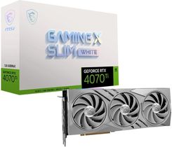 Zdjęcie Msi VGA NVIDIA GeForce RTX 4070 Ti GAMING X SLIM WHITE 12G, RTX 4070, 12GB GDDR6X, 3xDP, 1xHDMI (RTX4070TIGAMINGXSLIMWHITE12G) - Świdnik