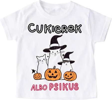 Koszulka na halloween dla dziecka cukierek albo psikus