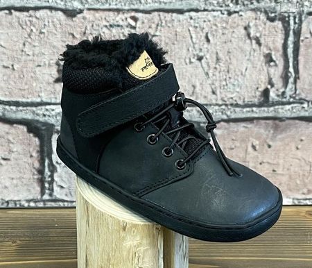 Pegres Barefoot BF40 Dziecięce buty zimowe za kostkę czarne 26