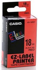 Taśma do nadruku Casio Band XR-18RD1, 8 m x 18 mm, czarna / czerwona