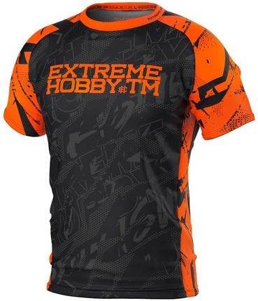 Extreme Hobby Koszulka Sportowa Męska Na Siłownię Neo Block Pomarańczowe