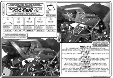 Kappa Stelaż Kufrów Bocznych Monokey Side Honda Cbf 500/600/1000 88713