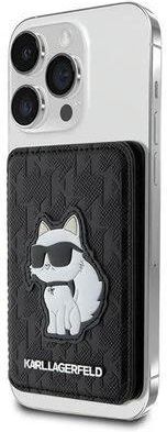 Karl Lagerfeld Etui Wallet Card Slot Stand Saffiano Monogram Czarny Ładowarka Indukcyjna Taniej