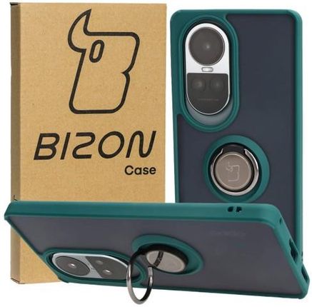 Bizon Etui Case Hybrid Ring Do Oppo Reno 10 5G 10 Pro 5G Ciemnozielone