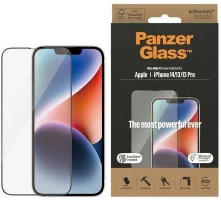 Panzerglass Szkło Hartowane 5D Iphone 14 13 Pro Ultra Wide Fit Screen Protection Antibacterial Easy Aligner Included 278