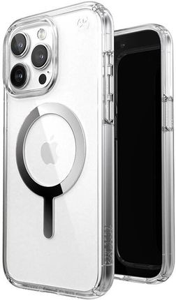 Speck Presidio Perfect Clear Magsafe Etui Iphone 15 Pro Max Chrome Finish Serene Silver 150571 3240