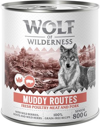 Wolf Of Wilderness Senior Expedition Muddy Routes Drób Z Wieprzowiną 6x800g