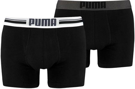 Bokserki męskie Puma Placed Logo Boxer 2P czarne 906519 03