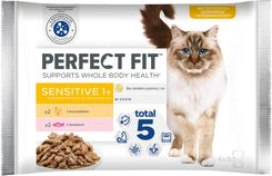 Perfect Fit Sensitive 1+ Mokra Dla Kotów Z Kurczakiem I Łososiem W Sosie 4x85g