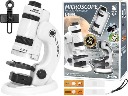 Askato Mikroskop Przenośny Dla Dzieci Zestaw Edukacyjny Akcesoria 180X 60X