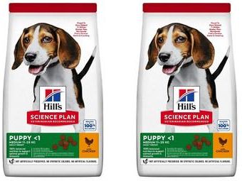 Hill'S Science Plan Canine Puppy Medium Chicken Karma Dla Psów Ras Średnich Kurczak 2X18kg - zdjęcie 2