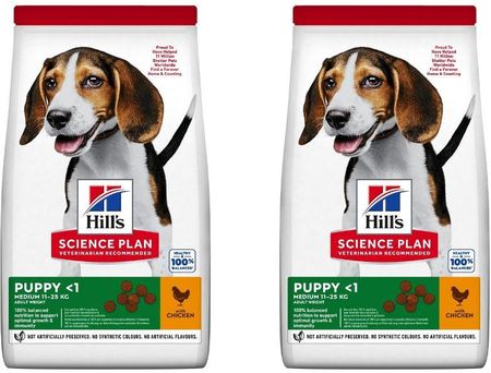 Hill'S Science Plan Canine Puppy Medium Chicken Karma Dla Psów Ras Średnich Kurczak 2X18kg