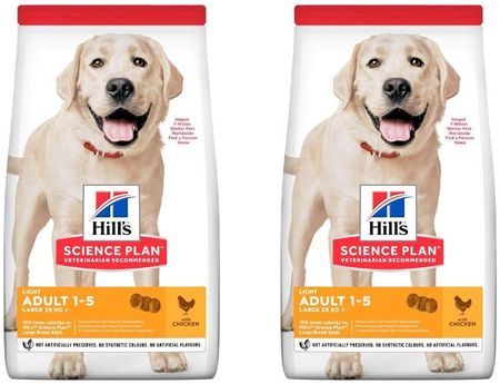 Hill'S Science Plan Canine Adult Light Large Breed Chicken Karma Dla Psów Ras Dużych Kurczak 2X18kg