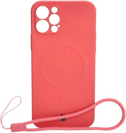 Bizon Etui Case Silicone Magsafe Do Apple Iphone 12 Pro Brudny Róż