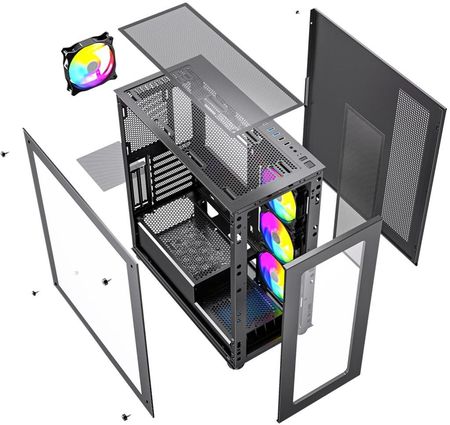 PCパーツセット (GTX1060,i5-10400F,B560M,600W) Obudowa Gembird CCC-FC-170-600W Midi Tower czarny w Stęszew