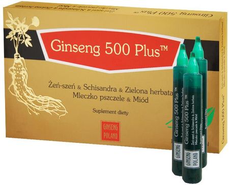 Ginseng 500 Plus Płyndoustny, 10 Fiolek A10Ml