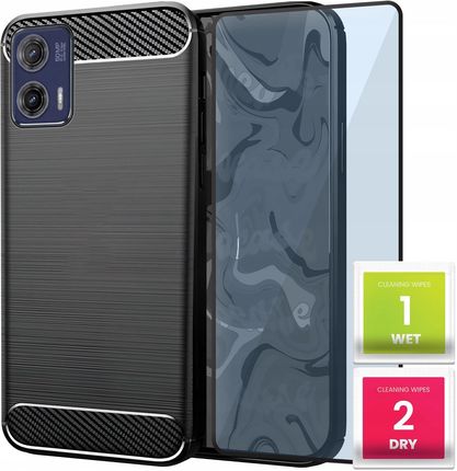 Hello Case Etui Do Motorola Moto G73 Pancerne Karbon Case Czarne