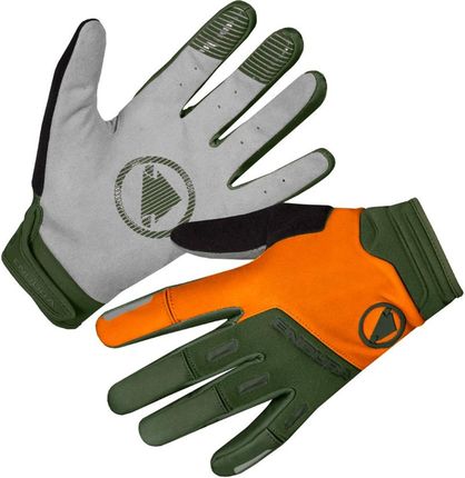 Rękawiczki Długie Endura Singletrack Windproof Zielony Pomarańczowy / Rozmiar: M