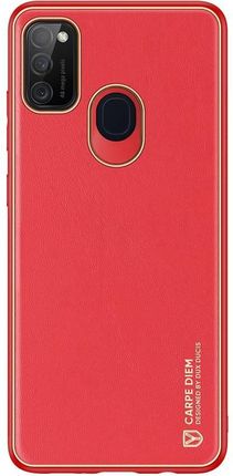 Dux Ducis Yolo Eleganckie Etui Pokrowiec Ze Skóry Ekologicznej Samsung Galaxy M30S Czerwony