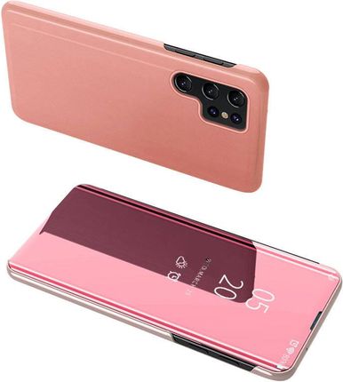 Other Clear View Case Etui Do Samsung Galaxy S23 Ultra Pokrowiec Z Klapką Różowe