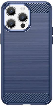 Hurtel Elastyczne Etui Wzór Karbon Do Iphone 15 Pro Carbon Case   Niebieskie