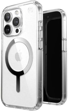 Speck Presidio Perfect Clear Magsafe Etui Iphone 15 Pro Clear Chrome Finish Serene Silver 150559 3240
