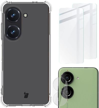 Bizon Etui 2X Szkło Obiektyw Case Clear Pack Do Asus Zenfone 10 Przezroczyste