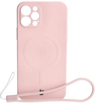 Bizon Etui Case Silicone Magsafe Do Apple Iphone 12 Pro Jasnoróżowe