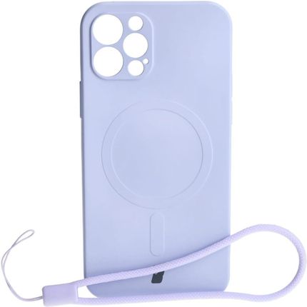 Bizon Etui Case Silicone Magsafe Do Apple Iphone 12 Pro Jasnofioletowe