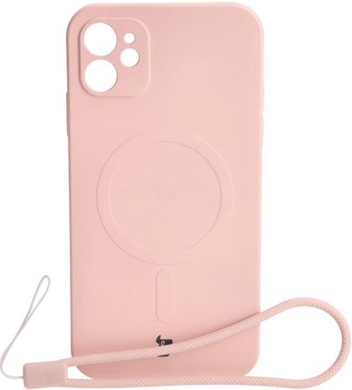 Bizon Etui Case Silicone Magsafe Do Apple Iphone 11  Jasnoróżowe