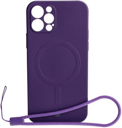 Bizon Etui Case Silicone Magsafe Do Apple Iphone 12 Pro Śliwkowe