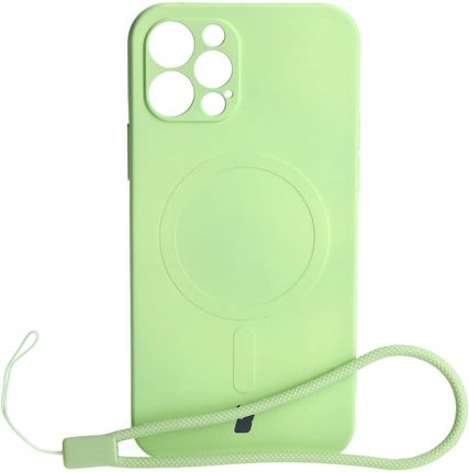 Bizon Etui Case Silicone Magsafe Do Apple Iphone 12 Pro Jasnozielone