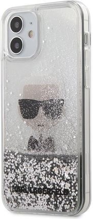 Karl Lagerfeld Liquid Glitter Ikonik Etui Iphone 12 Mini Srebrny