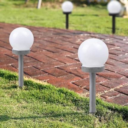 Tech-Led Kule Solarne Lampy Ogrodowe Białe Zimne Kula O Średnicy 10Cm 2 Sztuki Jmd840