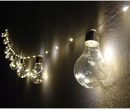 Tech-Led Girlanda Lampek 10 Żarówek Z Świecącym Sznurem Led Białe-Ciepłe 3,8M Ch9646