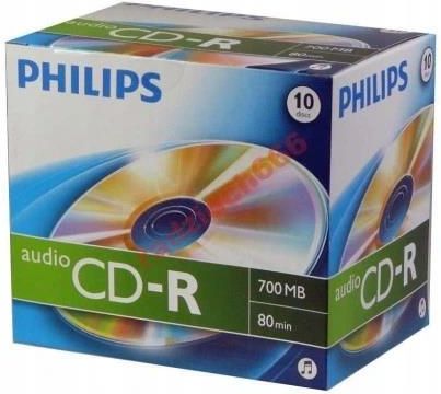PHILIPS AUDIO CD-R 80min 10 sztuk do muzyki