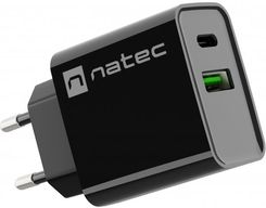 Ładowarka do telefonu Ładowarka sieciowa Natec Ribera 1x USB-A + 1x USB TYP-C 20W - czarna (NUC-2062) - zdjęcie 1
