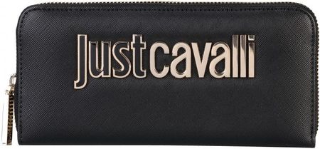 JUST CAVALLI markowy damski portfel pojemny BLACK