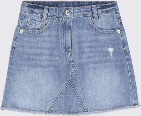 Spódnica jeansowa niebieska z przetarciami