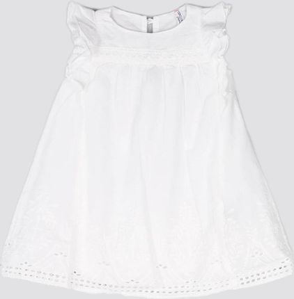 Sukienka tkaninowa biała z falbankami