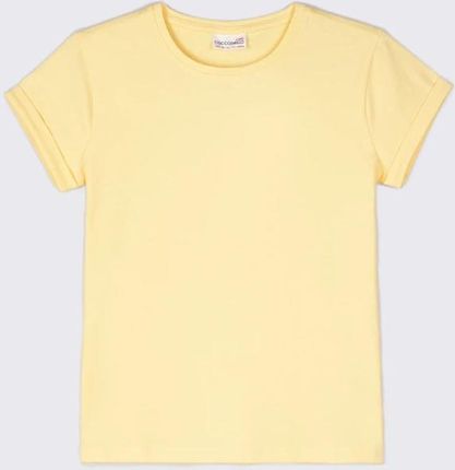 T-shirt z krótkim rękawem żółty gładki